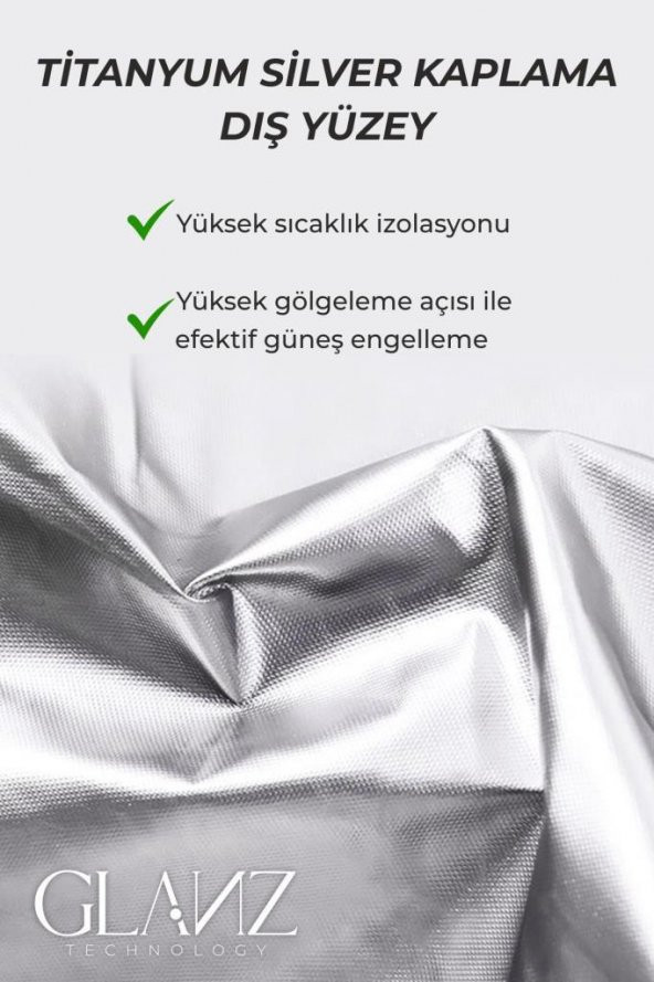 Glanz Oto Katlanabilir Güneşlik Şemsiye Ön Cam Gölgelik 145-79cm Özel Esnek Saplı Güneş Koruyucu - 3