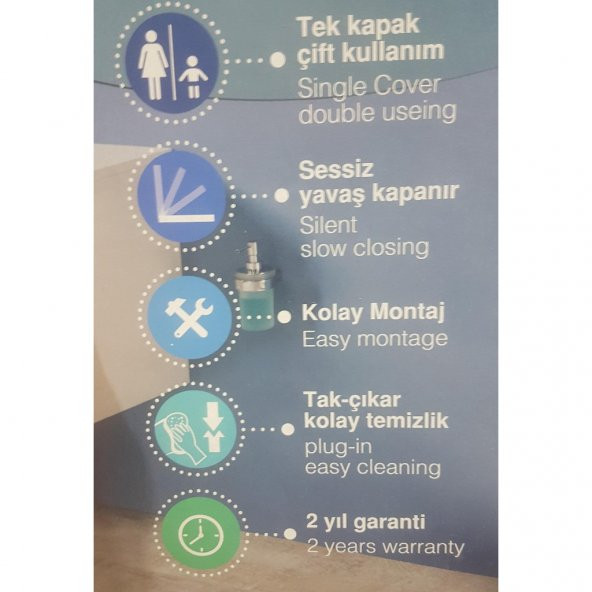 NKP Universal Çocuk Adaptörlü Amörtisörlü Klozet Kapağı - 3