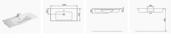 Seramiksan Luna Flat Lavabo 80Cm - 2