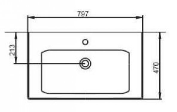 Seramiksan Luna Flat Lavabo 80Cm - 3
