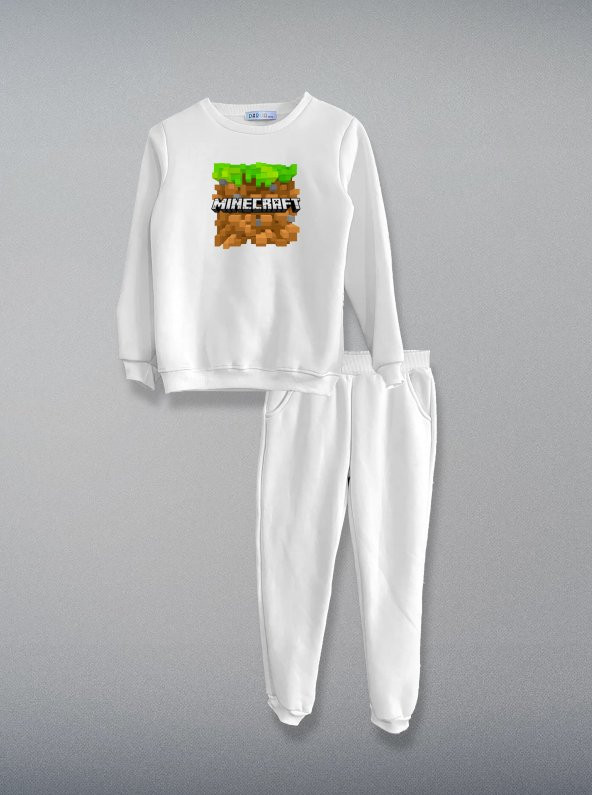 Minecraft  Özel Tasarım Baskılı Çocuk Sweatshirt-Eşofman Takımı