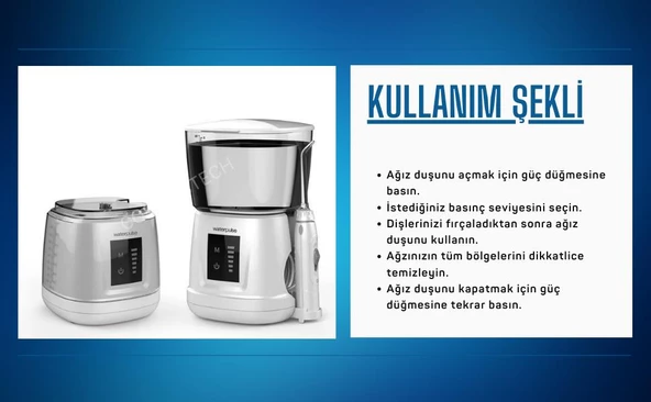 Waterpulse Wp-v700plus-w Water Flosser Profesyonel, Masajlı, 1000ml Diş/protez Bakım Ve Ağız Duşu Beyaz - 6