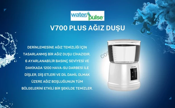 Waterpulse Wp-v700plus-w Water Flosser Profesyonel, Masajlı, 1000ml Diş/protez Bakım Ve Ağız Duşu Beyaz - 5