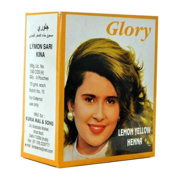Glory Glory Limon Sarı Hint Kınası (Lemon Yellow Henna) 10 Gr Paket - 2