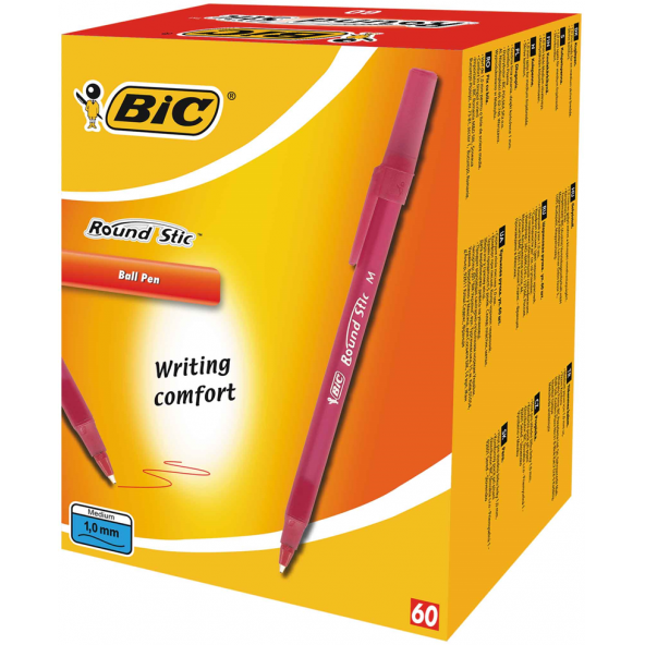 Bic Tükenmez Kalem Round Stick 1.0 MM 60 LI Kırmızı 921332