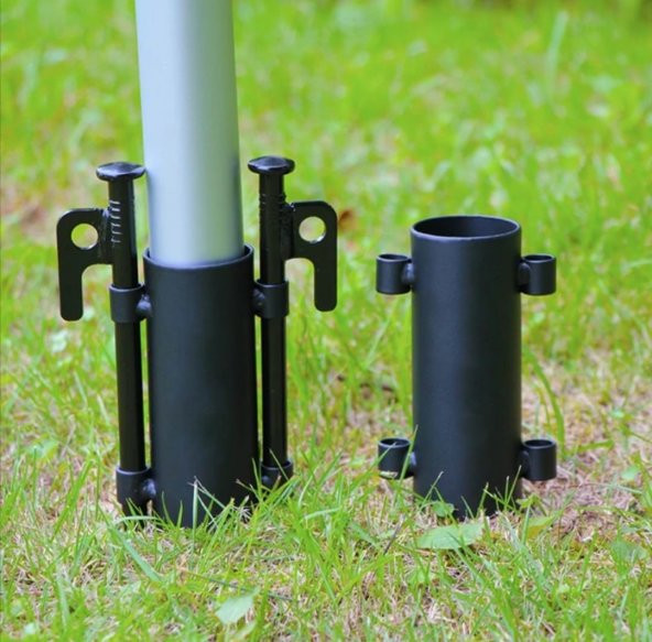 2 Adet 22 cm Sabitleme Aparatı ve 4 Adet Transmisyon Demir Çadır Çivisi - 4