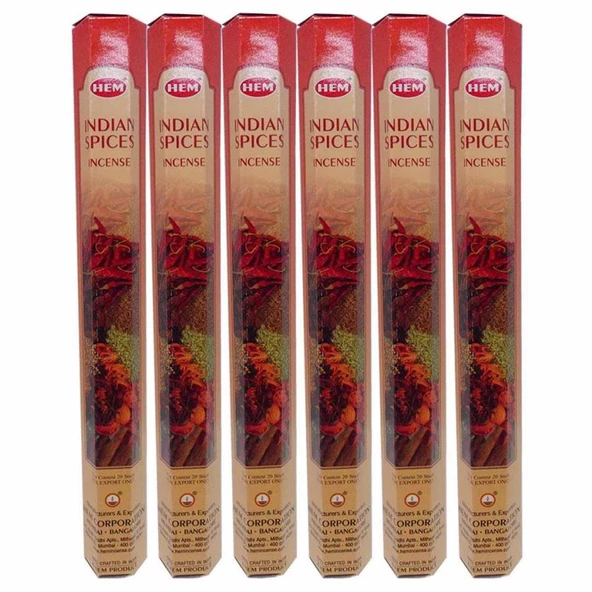 Hem Hint Baharatları Kokulu 20 Çubuk Tütsü - İndian Spices - 6