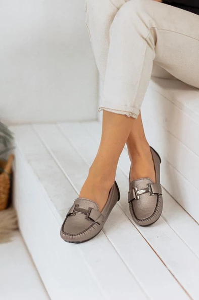 Comfy Kadın H Tokalı Rahat ve Günlük  Kadın Babet Ayakkabı - 5