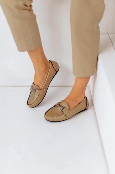 Comfy Kadın H Tokalı Rahat ve Günlük  Kadın Babet Ayakkabı - 4