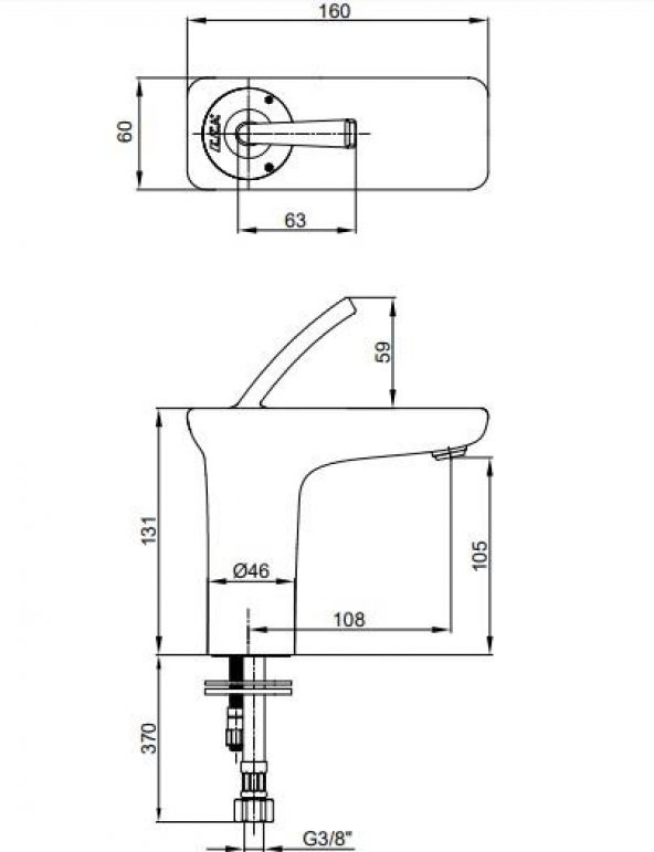 ECA Novita Lavabo Bataryası 102108925H 20 Yıl Garantili E.C.A. - 2