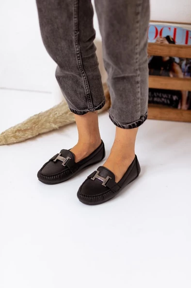 Comfy Kadın H Tokalı Rahat ve Günlük  Kadın Babet Ayakkabı - 12