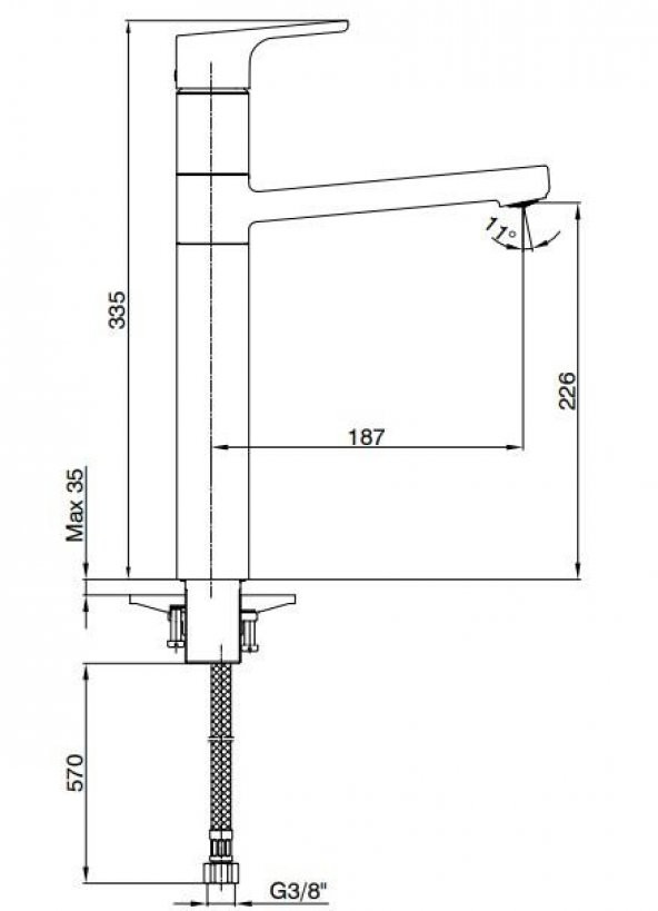 ECA Luna Yüksek Tip Lavabo Bataryası Altın Renkli  102808949 E.C.A. - 2