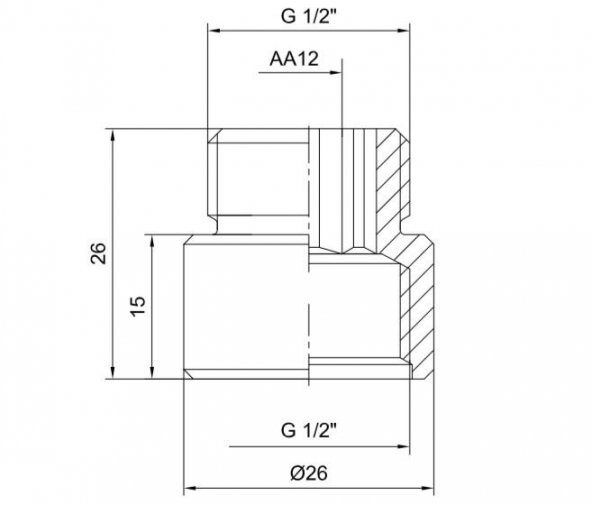 ECA 1/2 1.5 cm Uzatma Krom (Musluk Uzatma) 102134014 Pirinç E.C.A - 2