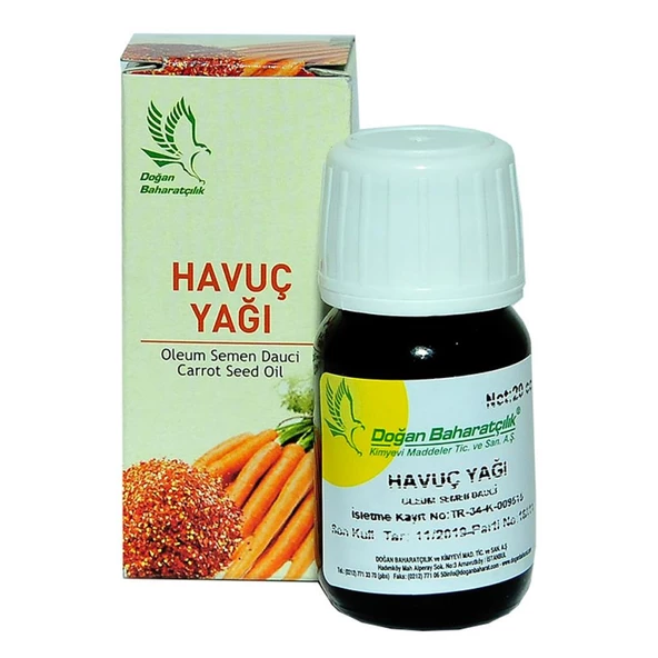 Doğan Baharatçılık Havuç Yağı 20 cc ml Doğal Cam Şişe