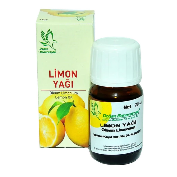 Doğan Baharatçılık Limon Yağı 20 ML Doğal Saf Cam Şişe