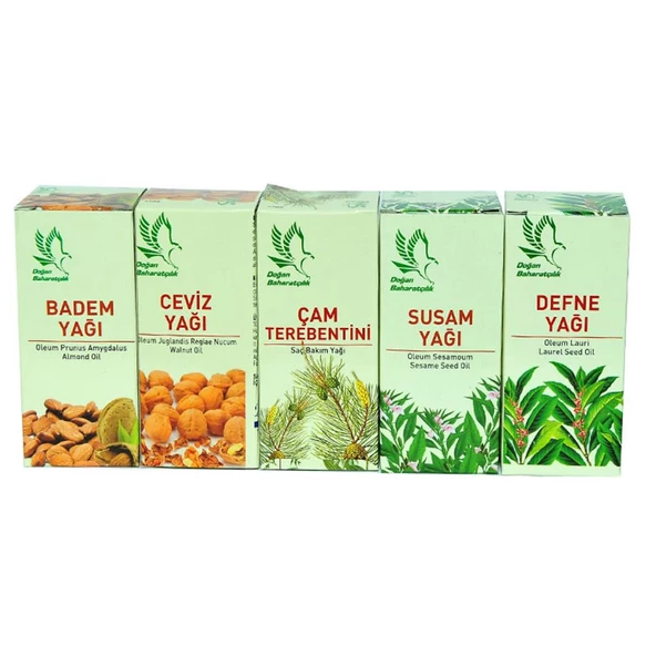 Badem Susam Defne Çam Terebentin Ceviz Yağı Saç Bakım Seti 5X50ML - 2