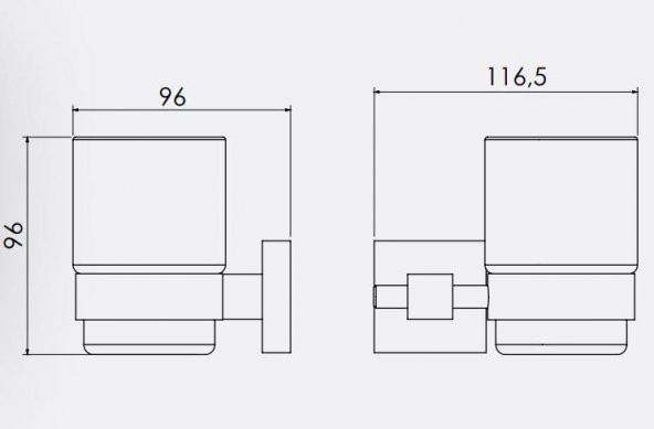 Serel Banyo Diagonal Diş Fırçalığı Cam / Krom 140104003 E.C.A - Resim 2