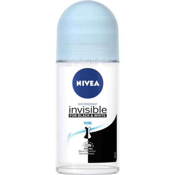 Nivea Invisible Black&White Pure Kadın Deodorant Roll-On 50 ml ürün görseli
