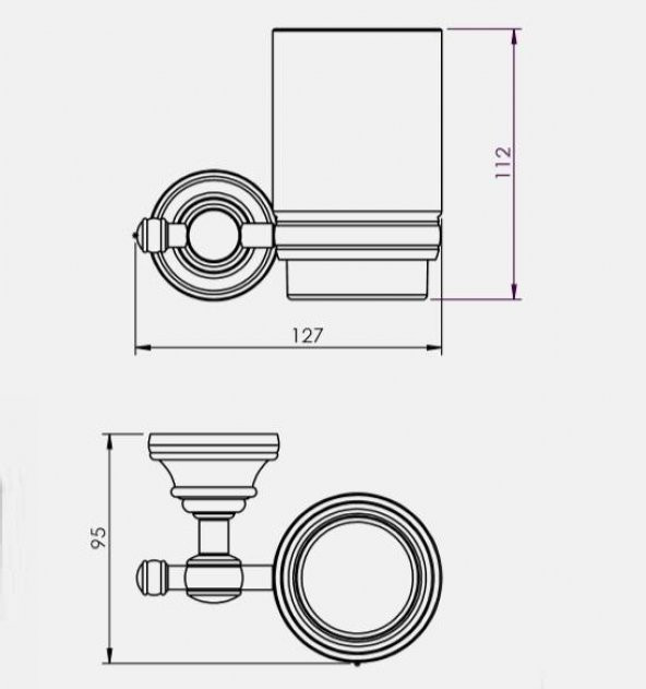 Serel Banyo Luna Diş Fırçalığı Cam / Krom 140110003 E.C.A - Resim 2