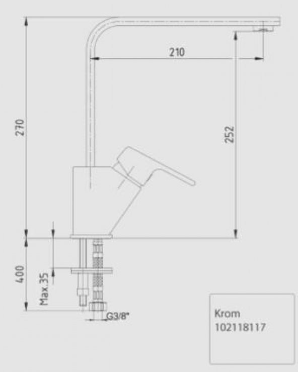 AR Lunetta Tek Gövde Eviye Mutfak Bataryası 102118117 AR&YAK - 2