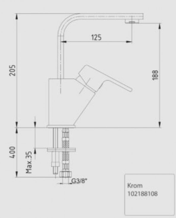 AR Lunetta Lavabo Bataryası 102188108 Eca Kalitesiyle - Resim 2