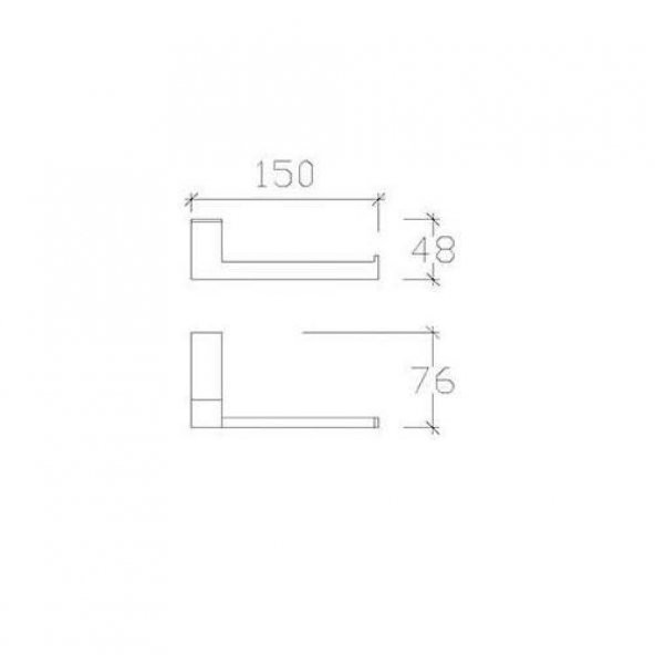 Tema Banyo Premium Kağıtlık Kapaksız Mat Siyah Renkli 71010-2M - 4