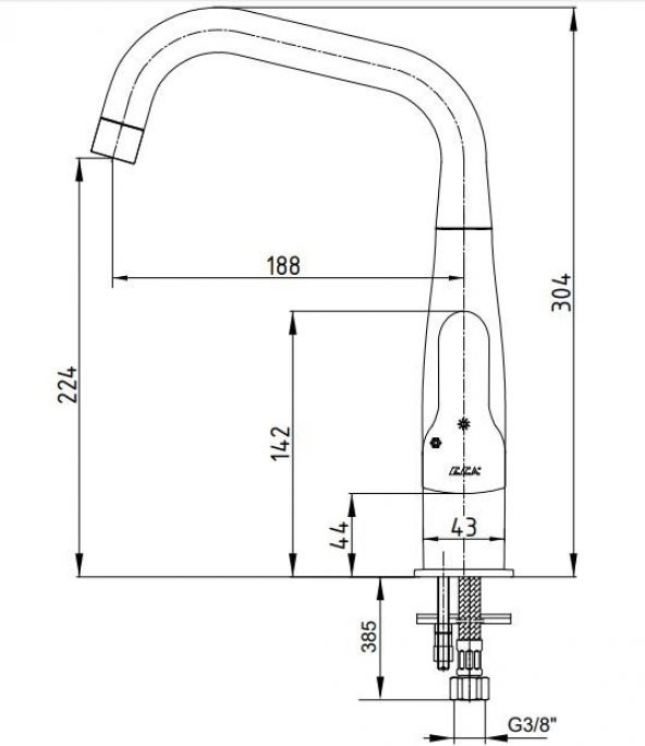ECA Star Kuğu Borulu Eviye Mutfak Bataryası 102118061 E.C.A. - Resim 2
