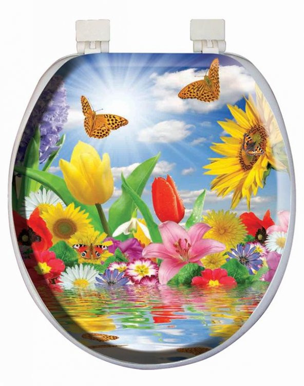 Softy Jumbo Desenli Yumuşak Klozet Kapağı Beyaz