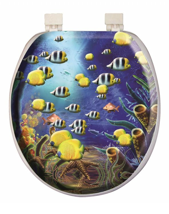 Softy Jumbo Desenli Yumuşak Klozet Kapağı Beyaz - Resim 2