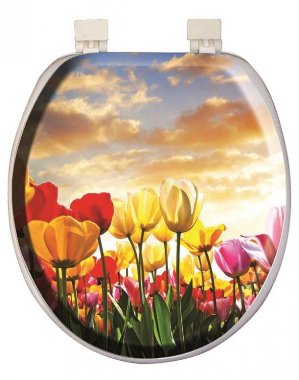 Softy Jumbo Desenli Yumuşak Klozet Kapağı Beyaz