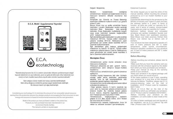 ECA Nita Kuğu Borulu Lavabo Bataryası 102188036 20 Yıl Garantili E.C.A. - 3