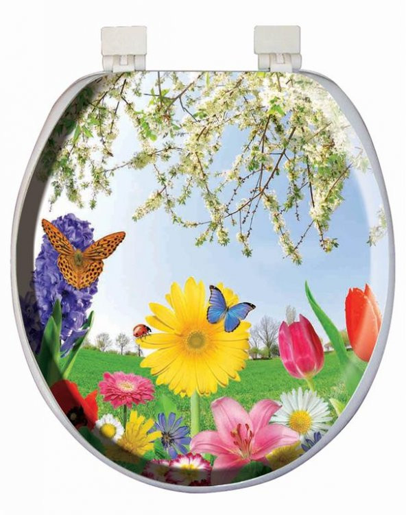 Softy Jumbo Desenli Yumuşak Klozet Kapağı Beyaz