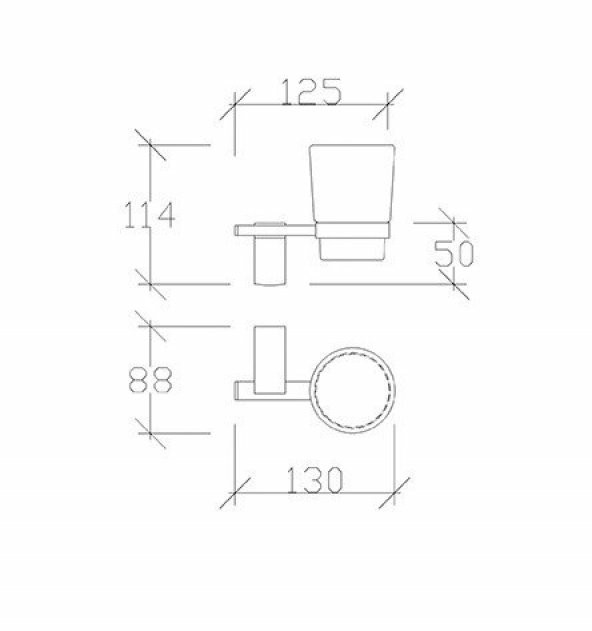 Tema Banyo Premium Diş Fırçalık Cam Duvara Monte Krom 71004 - 2