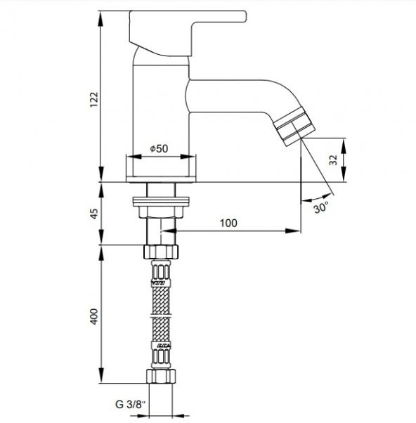 ECA Delta Lavabo Musluğu Tek Su Girişli Batarya 102109280 E.C.A.