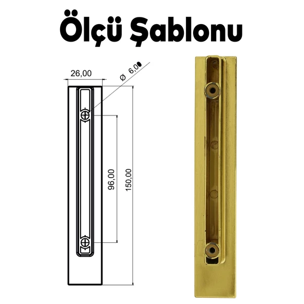 Notre Mobilya Mutfak Çekmece Dolap Dolabı Kulpu Kulbu Plastik Gold Altın Kulpları (96 MM-9.6 CM) - 4