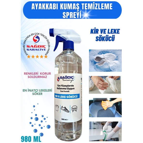 Sağdıç Saraciye Ayakkabı Ve Kumaş Temizleme Kir Leke Çıkarıcı Sprey hype88