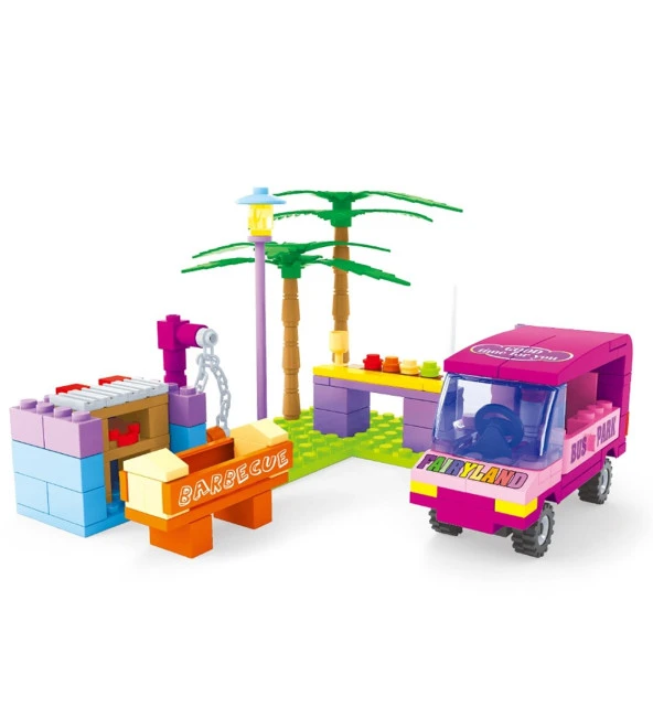 Ausini-Asya Bricks 24414, Fairyland 172 Parça Otobüs ve Barbekü Temalı Lego Seti