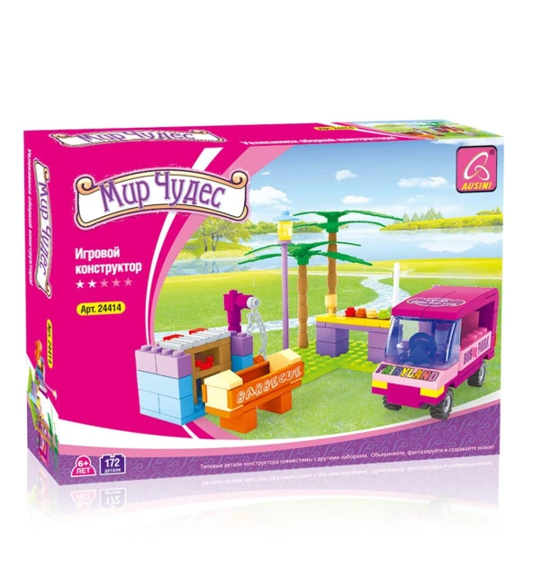 Ausini-Asya Bricks 24414, Fairyland 172 Parça Otobüs ve Barbekü Temalı Lego Seti - 3