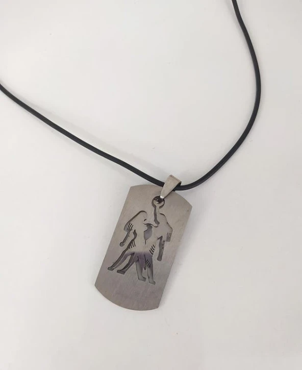 Kolye İkizler Burcu Charm Kadın Erkek Kolye Hediye Takı Aksesuar - 2