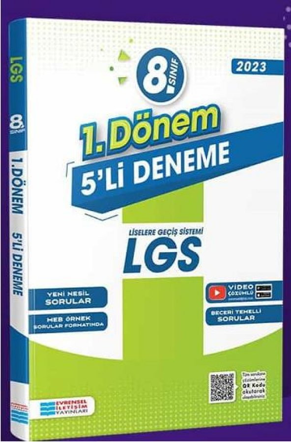 8. Sınıf 1.Dönem Video Çözümlü 5 Li Deneme Evrensel İletişim Yayınları