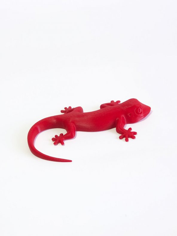 3D Kertenkele Gecko Figürlü Model Oyuncak - Kırmızı - Resim 2
