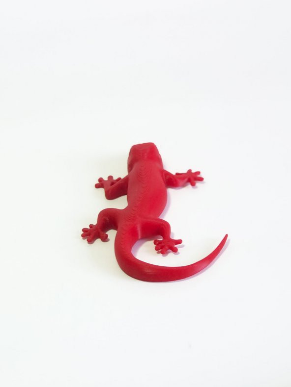 3D Kertenkele Gecko Figürlü Model Oyuncak - Kırmızı - Resim 3