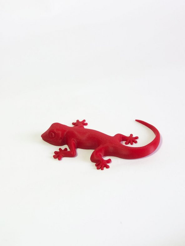 3D Kertenkele Gecko Figürlü Model Oyuncak - Kırmızı - Resim 4