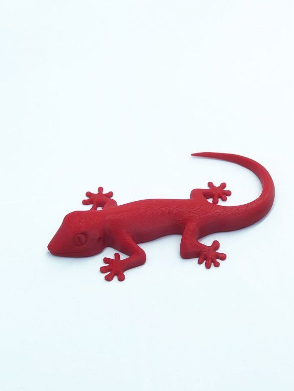 3D Kertenkele Gecko Figürlü Model Oyuncak - Kırmızı - Resim 5