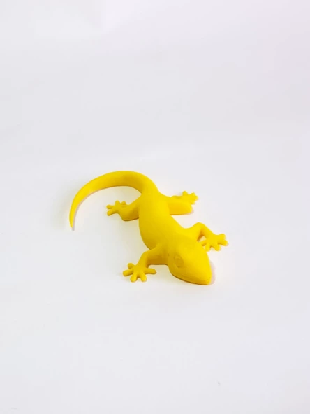 3D Kertenkele Gecko Figürlü Model Oyuncak - Sarı - Resim 5