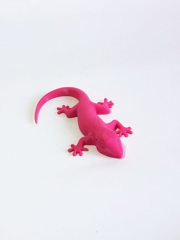 3D Kertenkele Gecko Figürlü Model Oyuncak - Pembe ürün görseli 1