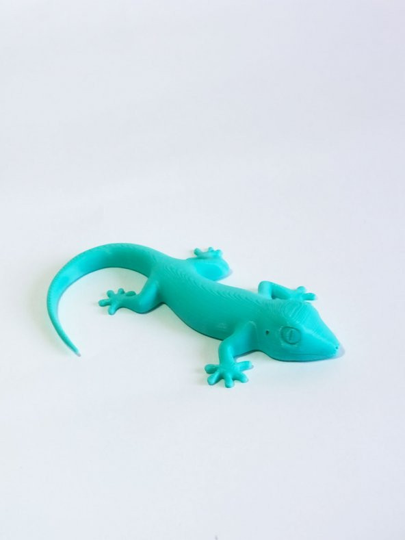 3D Kertenkele Gecko Figürlü Model Oyuncak - Turkuaz ürün görseli 1