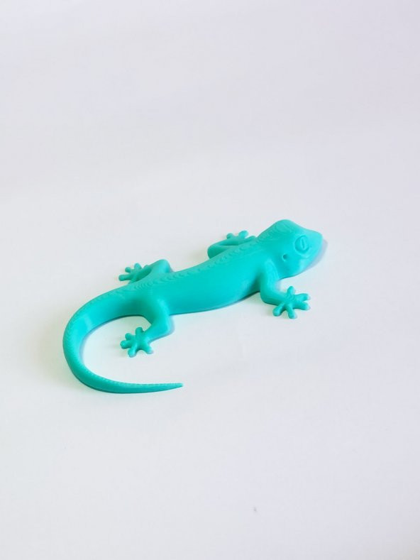 3D Kertenkele Gecko Figürlü Model Oyuncak - Turkuaz - Resim 3