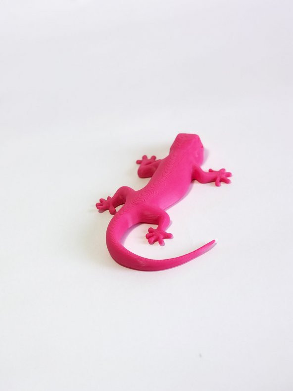 3D Kertenkele Gecko Figürlü Model Oyuncak - Pembe - Resim 3