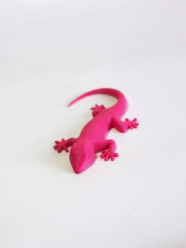 3D Kertenkele Gecko Figürlü Model Oyuncak - Pembe - Resim 4
